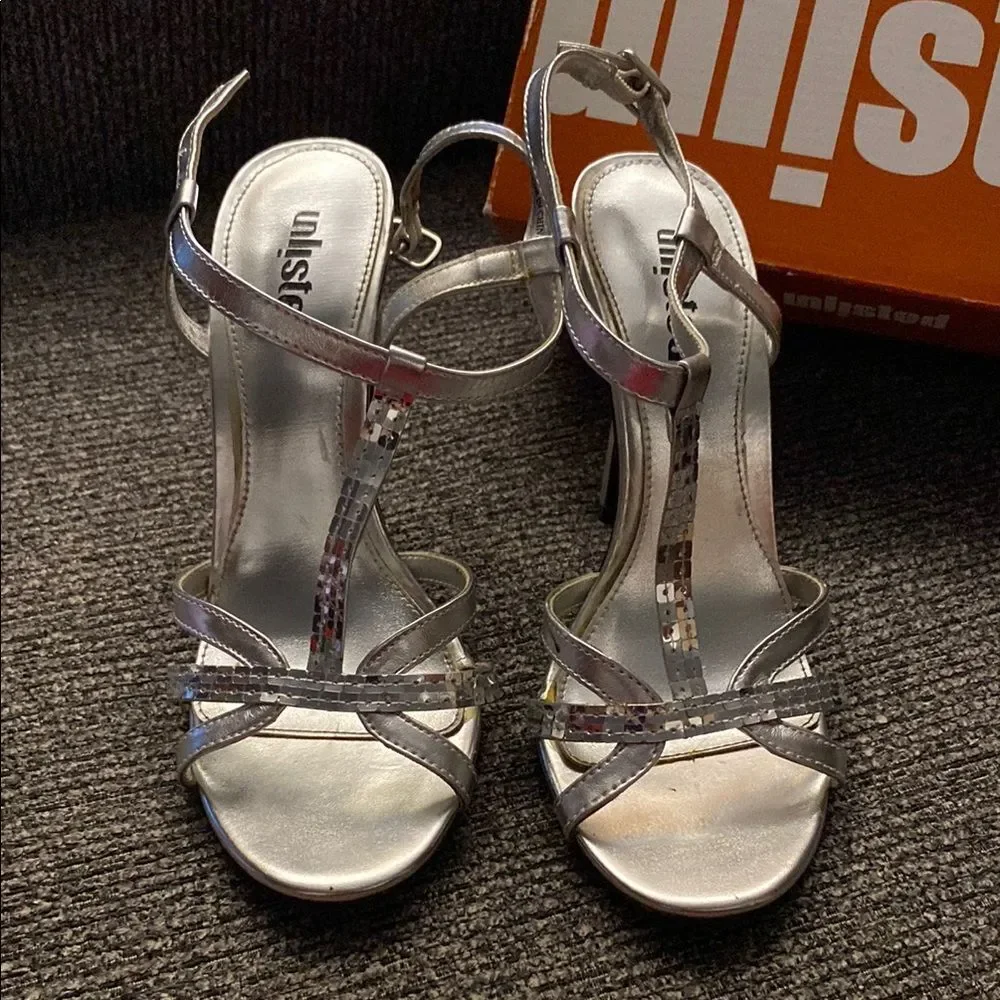 Unlisted Silver Strappy Heels for Special Occasions 6.5